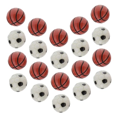 MILISTEN 20 Stück Fußball-Basketball-Modell Miniatur Puppe Mini-hausfußball Kleine Fußballkugeln Mini-fußball Kleine Sportarten Mini-hausbasketball Mini-basketbälle Mini-haussportbälle Harz von Milisten