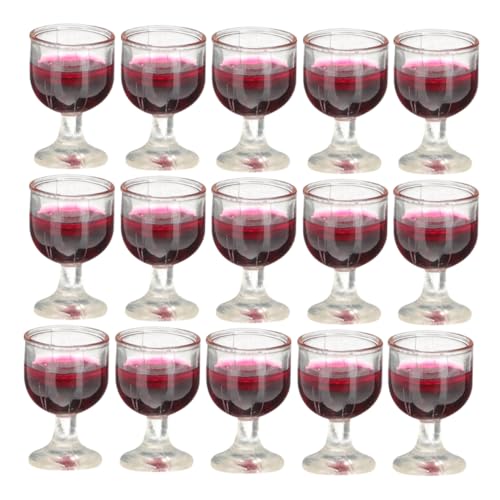 MILISTEN 20 Stück Miniatur- -Rotweinglas Miniaturen winzig Stichworte Dekoration Hochzeit Party Puppenhaus Mini-Becher Mini-Puppenhaus- Mini-Cup-Modell PVC Wiederverwendbar von Milisten