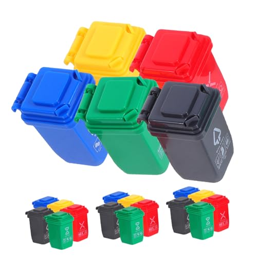 MILISTEN 20 Stück Teiliges Miniatur-mülltonnen Deckel Kleine Bunte Mini-mülleimer für Schreibtisch Schlafzimmer und Puppenhaus Realistisch Gestaltete Mini-abfallbehälter für Sortier von Milisten