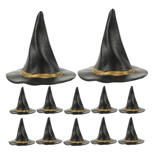 MILISTEN 24 Stück Mini-Hexenhüte, Miniatur-Weinflaschenaufsatz für Halloween-Partys, kleine Zaubererkappe, kleine Baumschmuckhüte für Heimwerker, Schwarz, 5 cm MILISTEN 24 Stück Mini-Hexenhüte, Miniatur-Weinflaschenaufsatz für Halloween-Partys, kleine Zaubererkappe, kleine Baumschmuckhüte für Heimwerker, Schwarz, 5 cm von Milisten
