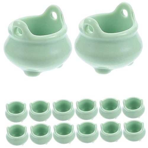 MILISTEN 24 Stück Puppenhauszubehör winziger Kesseltopf gruselig Szene Mini-Kesseltopf Miniaturkessel Halloween-Party-Kessel Halloween-Bastelbedarf Plastik von Milisten