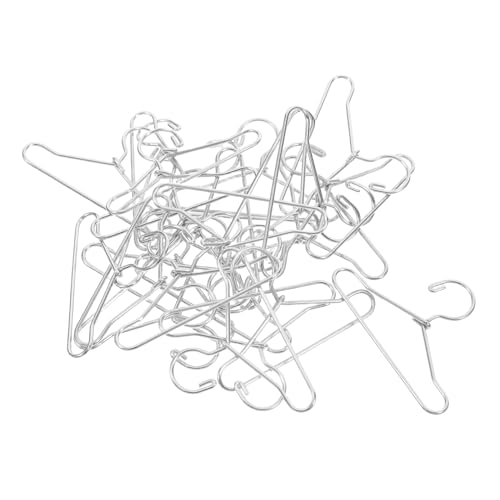 MILISTEN 24 Stück Teiliges Mini Kleiderbügel für Puppenkleidung Puppenbügel Langlebig Stabiles Metall Silber für Puppenhaus Kleiderschrank Organisation von Milisten