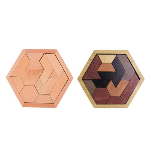 MILISTEN 2Sätze Kreatives Hexagon Puzzle Teiliges Holzspielzeug für Spaß und Lernen Fördert und Formerkennung für Glückliche von Milisten