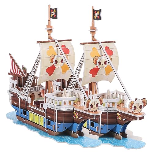 MILISTEN 2Sätze Papierpuzzle Piratenschiff Modell für und Pädagogisches DIY Puzzle Kreativität und Hand Auge Koordination von Milisten