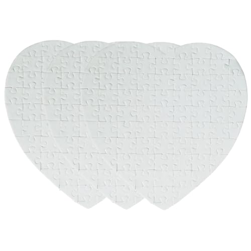 MILISTEN 3 Stück Herzform Puzzle für Wärmeübertragung DIY Thermotransfer Puzzles mit Glänzender Oberfläche für Designs und Kreative Projekte von Milisten