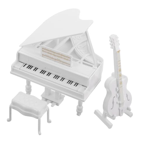 MILISTEN 3 Stück Miniatur Piano Modell Set Teiliges Set mit Realistischer Mini Gitarre und Klavier für Puppenhaus Dekoration Fotografie Requisiten Stilvolle Wohnaccessoires von Milisten