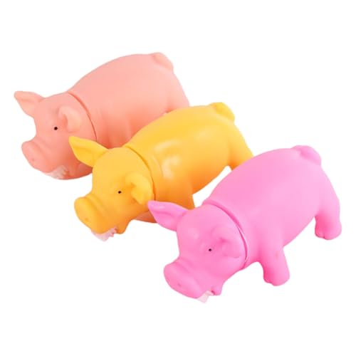MILISTEN 3 Stück Niedliche Schweinchen Quietschtier Weiches Silikon Druckspielzeug zur Stressreduktion und Sensorischem Spiel für Erwachsene Farblich Sortiert Zufällige Zufällige Farbe von Milisten