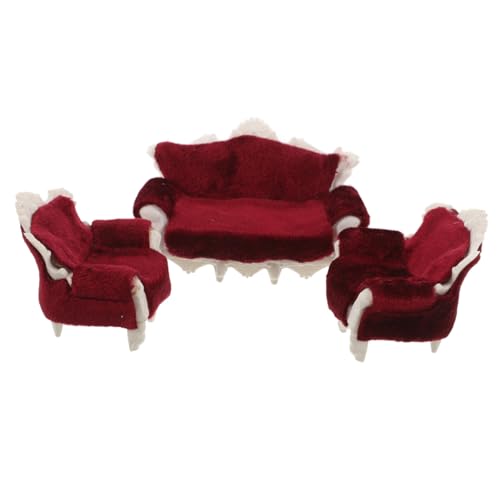 MILISTEN 3 Stücke Miniaturmöbelsofa Puppenhauszubehör Stellen Sie Sich Vor, Spielmöbel Zu Mini-puppenhausmöbel Miniatur-zubehör Dollhouse Party Supplies Miniatur-Couch Samt von Milisten