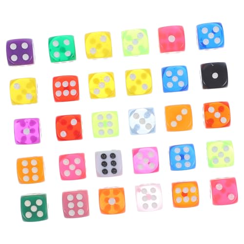 MILISTEN 30 Stück Transparente Farbige Spielwürfel Bunte Resin Dice für Brettspiele und Partys für Gesellschaftsspiele und Spaß Beim von Milisten