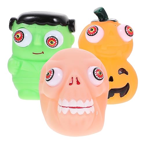 MILISTEN 3Stücke Halloween Quetschspielzeug Für Stressabbau Dehnbares Monster Kürbis Und Geisterkopf Druckentlastungsspielzeug Für Erwachsene Partys von Milisten