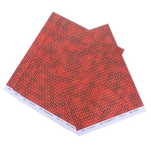 MILISTEN 4 Stück Dollhouse Decoration Sticker Miniatur-Puppenhaus-Tapete Bodenbelag für Puppenhäuser Bauernhaus-Puppenhaus-Tapete puppenhaus Aufkleber Papier Brown von Milisten