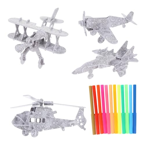 MILISTEN 4 Stück Flugzeug Puzzle Teilig mit Filzstiften Pädagogisches DIY und Bastelspielzeug für Räumlichem und für Schule und Party MILISTEN 4 Stück Flugzeug Puzzle Teilig mit Filzstiften Pädagogisches DIY und Bastelspielzeug für Räumlichem und für Schule und Party von Milisten