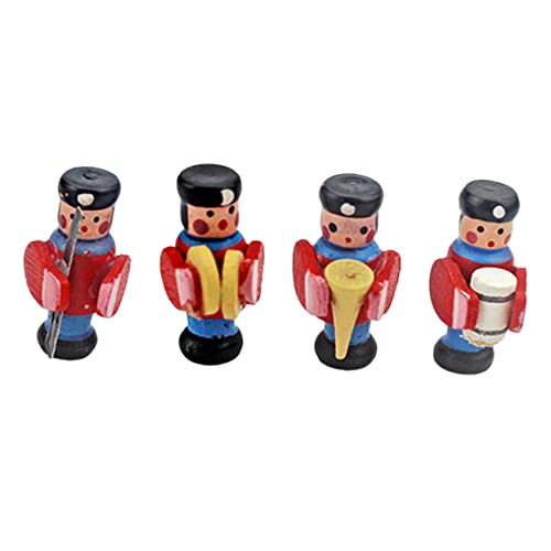 MILISTEN 4 Stück Miniatur Dekoration Set Holz Mini Drummer Figuren für Puppenhaus und DIY Szenen Realistische Accessoires für Puppenmöbel und Kreative Gestaltung von Milisten