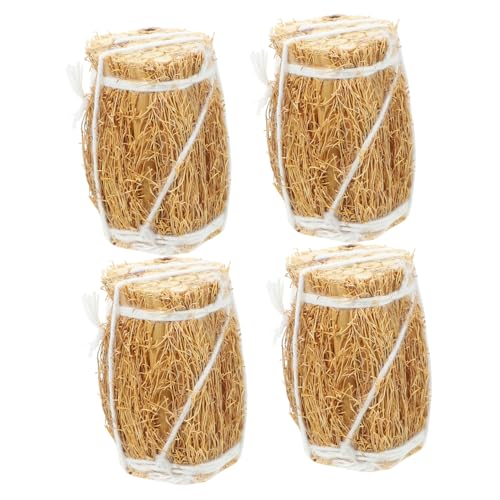 MILISTEN 4 Stück Miniatur Heuballen für Puppenhaus Dekoration Handgefertigte Mini Ballen Detailreiche Accessoires für Langlebig und Realistisch für DIY Puppenhaus und Miniaturgärten von Milisten