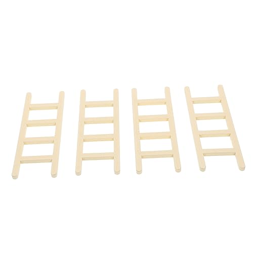 MILISTEN 4 Stück Teiliges Mini Holzleitern für Puppenhaus Glatte Oberfläche Formstabil Dekorative Miniaturleiter für Miniaturgärten und DIY Spielzeughäuser von Milisten