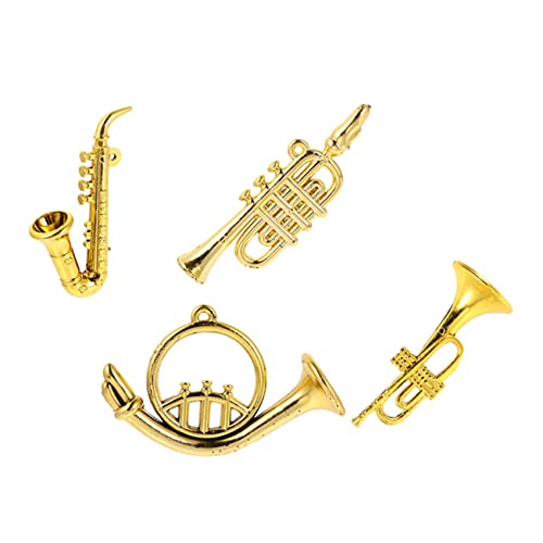 MILISTEN 4 Stück Teiliges Miniatur Musikinstrumente aus Kunststoff für Puppenhaus Saxophon Curved Horn Bending Tube und Middle Blow Dekoratives für Realistischem Design von Milisten