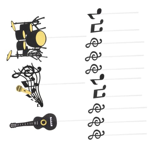 MILISTEN 40 Stück Kuchendekorationseinsatz Musikdekorationen für Partys Musik-Cupcake-Topper Tortendekorationen Topper DJ Cake Toper Music Notizbecher wiederverwendbar Papier von Milisten