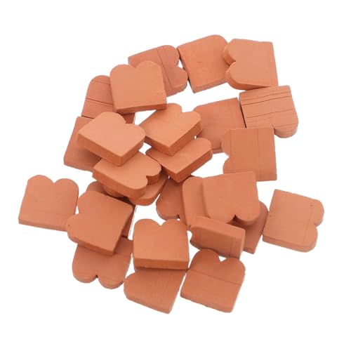 MILISTEN 40 Stück Miniatur Wellenziegel aus Robustem Realistisch Gestaltete Handgemachte Miniaturziegel für Puppenhaus Dekoration und Kreatives DIY Modellbau Zubehör in Braun von Milisten