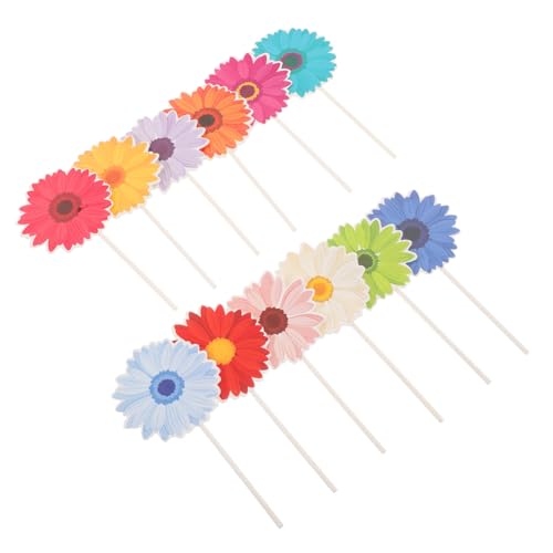 MILISTEN 48 Stück Blumen Partydekorationen Gänseblümchen Kuchendekorationen Gänseblümchen Cupcake Picker Cupcake Topper Zum Muttertag Geburtstagskuchen Topper von Milisten