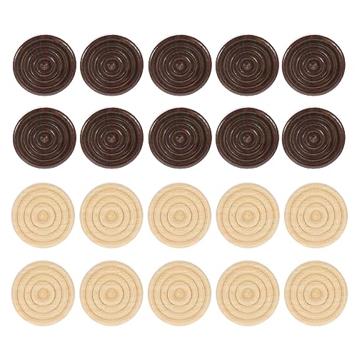 MILISTEN 48 Stück Überprüfte Schachzubehör Brettspiel Dame Prüfer Erwachsene Dame-männer Nur Backgammon Runde Dame Groß Schachspiel Aus Holz Schach Steine Holz Schach Klein Chess Hölzern von Milisten