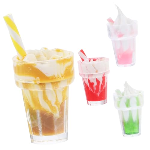 MILISTEN 4Stücke Eiscreme Dekorationen Realistische Mikrolandschaft Requisiten für Puppenhaus Layout Dessert Ornament für Kreative Getränke Displays Zufälligen Farben von Milisten