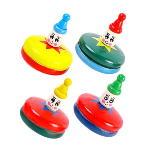 MILISTEN 4Stücke Holz Gyroskope Für Kompaktes Gyro Mit Cartoon Design Handbetrieben Für Partys Hand Auge Koordination von Milisten