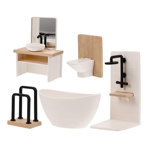 MILISTEN 5 Stück Maßstab Miniatur Badewanne Dusche Toilette Waschbecken Handtuchhalter Puppenhaus Möbel Zubehör für Rollenspiel und Dekoration MILISTEN 5 Stück Maßstab Miniatur Badewanne Dusche Toilette Waschbecken Handtuchhalter Puppenhaus Möbel Zubehör für Rollenspiel und Dekoration von Milisten