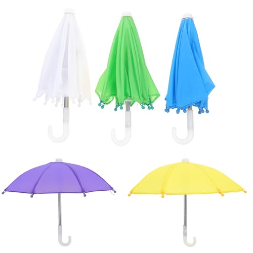 MILISTEN 5 Stück Mini Regenschirm Kleiner Regenschirm Kinderpuppe Miniatur Kleines Hauszubehör Mini Regenschirm Mini Regenschirm Mini Hauszubehör Mikroszene Regenschirmtuch von Milisten