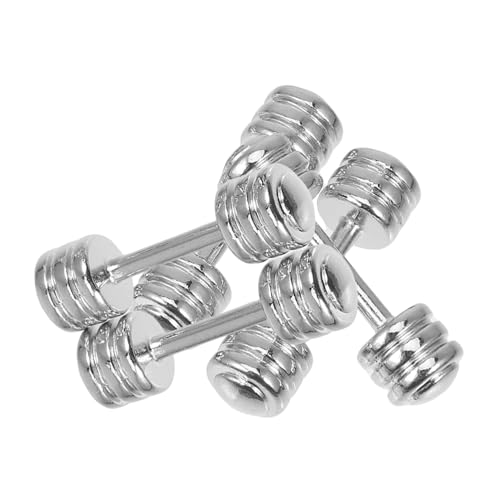 MILISTEN 5 Stück Puppenhaus-Fitnessstudio-Modell Party Miniatur-Fitnessstudio Puppenhanteln Figur Trainieren Kind Miniatur-Hanteln Puppenhausgewichte Rostfreier Stahl Silver von Milisten