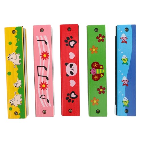 MILISTEN 5 Stück Teiliges Mundharmonika Holz Harmonica für Anfänger Musikinstrumente für Jungen und Mädchen für Kreative Lernspiele und MILISTEN 5 Stück Teiliges Mundharmonika Holz Harmonica für Anfänger Musikinstrumente für Jungen und Mädchen für Kreative Lernspiele und von Milisten