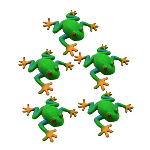 MILISTEN 5 Stück Teiliges Weicher Dehnbarer Frosch quetschspielzeuge Realistisches Stressabbauendes Zappelspielzeug für Jugendliche und Erwachsene Partygeschenk und Entspannendes von Milisten
