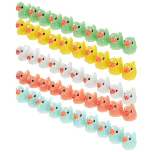 MILISTEN 50 Stück Ente Figuren Farbiges Resin Deko Figuren für DIY Puppenhaus Garten und Auto Dekoration Kreative Mini Tierfiguren für Bastelprojekte von Milisten