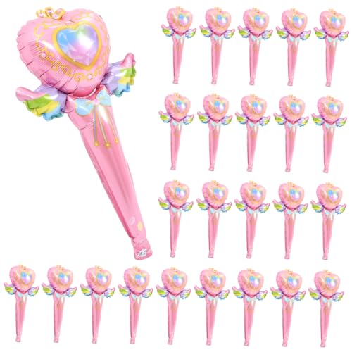MILISTEN 50 Stück Handheld Folienballons Feenstab Deko für Partys Aluminiumfolie Luftballons für Kindergeburtstage Hochzeiten und Festliche Anlässe von Milisten