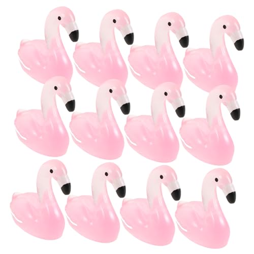MILISTEN 50 Stück Leuchtende Flamingo -Dekorationen Mini-Flamingo Kleine Gartenflamingos Vogelstatuen Für Den Außenbereich Flamingo-Dekoration Für Den Außenbereich Rasenflamingo Harz Rosig von Milisten