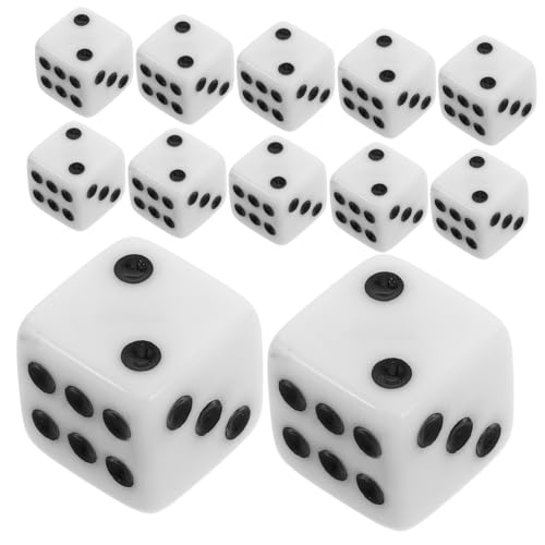 MILISTEN 50 Stück Rechte Winkelwürfel Würfel Mit Schwarzen Punkten 6-seitige Würfel Party Gefälligkeiten Brett Würfel 16mm Würfel Partygeschenk Schwarze Punktwürfel Klassenzimmer Weiß Acryl von Milisten