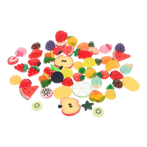 MILISTEN 50 Stück Simuliertes Obstset Puppenhaus-Früchteschmuck winzige Frucht Mini-Fruchtmodell Miniaturmodell mit gefälschten Früchten Miniatur-Fake-Obst Mini-Obstschmuck Harz von Milisten