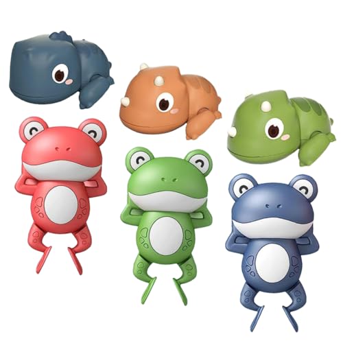 MILISTEN 6 Stück Aufziehspielzeug für Badewanne Niedliche Frosch und Dinosaurier Designs für Badespaß für Kleinkinder Badewanne und Pool von Milisten