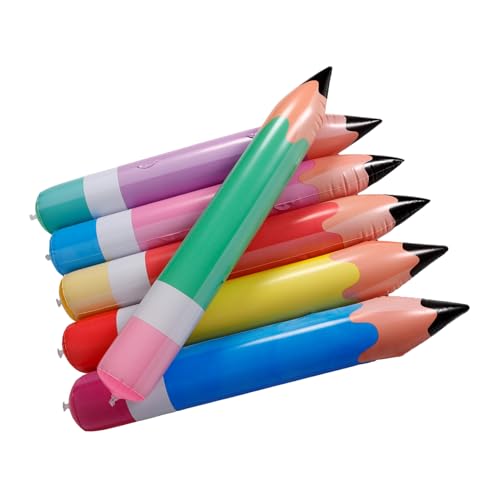 MILISTEN 6 Stück Teiliges Aufblasbares Jumbo Bleistift Deko aus PVC Farbenfrohe Riesen Bleistift Requisiten für Klassenzimmer und Party Dekoration Leichtes Langlebiges Fotorequisit zur von Milisten