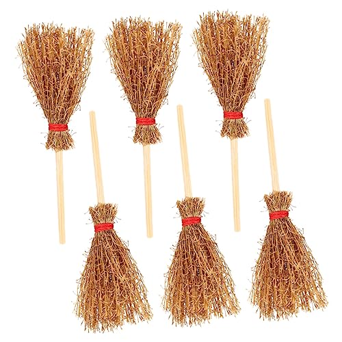 MILISTEN 6 Stück Teiliges Mini Besen aus Buchenholz Realistische Miniatur Besenmodelle für Puppenhäuser Halloween Dekoration Kreative DIY Bastelaccessoires Robust und Detailgetreu von Milisten