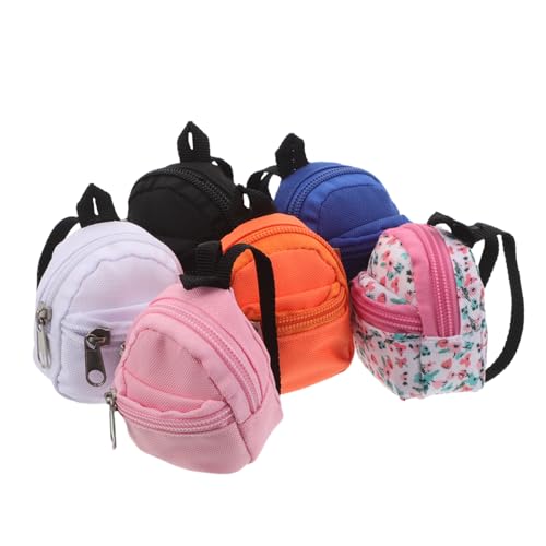 MILISTEN 6 Stück Teiliges Mini Puppenrucksack Hochwertigem Stoff mit Reißverschluss Robuste Miniatur-Schulranzen für Puppen für Kreatives Rollenspiel und Tragbaren Spielspaß von Milisten