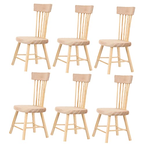MILISTEN 6Stücke Holzstühle für Puppenhaus Realistische Möbel Dekoration für DIY Miniature Accessories Puppenmöbel für Wohnzimmer Schlafzimmer Kinderzimmer MILISTEN 6Stücke Holzstühle für Puppenhaus Realistische Möbel Dekoration für DIY Miniature Accessories Puppenmöbel für Wohnzimmer Schlafzimmer Kinderzimmer von Milisten