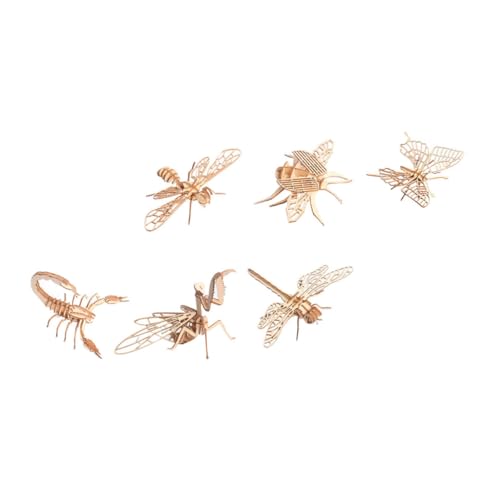 MILISTEN 6Stücke Insekten Holz Puzzle Teiliges DIY Tiermodell Robustes Und Sicheres Holzmaterial Fördert Kreativität Und Geduld Lernspielzeug von Milisten