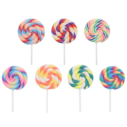 MILISTEN 7 Stück große Lollipop-Requisiten aus Polymer-Ton, Bunte Wirbel-Süßigkeiten-Dekoration, gefälschte Lollipop-Modelle für Weihnachts-Kinderzimmer-Dekoration, Candyland-Party-Gastgeschenke MILISTEN 7 Stück große Lollipop-Requisiten aus Polymer-Ton, Bunte Wirbel-Süßigkeiten-Dekoration, gefälschte Lollipop-Modelle für Weihnachts-Kinderzimmer-Dekoration, Candyland-Party-Gastgeschenke von Milisten