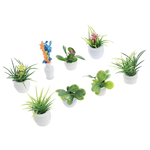 MILISTEN 8 Stück Mini-Pflanzenmodell Mini -Gartendekoration Minipflanzen für Puppenhaus Mini -Dekorationen für Schreibtisch Miniaturdekor Mini- -Ornament-Miniaturen Plastik von Milisten