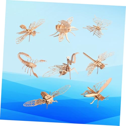 MILISTEN 8 Stück Teiliges Holz Insekten Puzzle zum Bemalen DIY Tierfigur Modellspielzeug für Pädagogisch Handgefertigt Fördert Kreativität und Eltern Junge Mädchen Kommunikation von Milisten