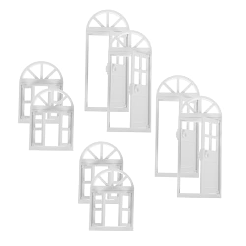 MILISTEN 8 Stück Teiliges Miniatur Puppenhaus Fenster Tür Hochwertigem Kunststoff Realistische Modelle für DIY Mini Haus Dekoration Installieren für Kreative Bastelprojekte und Puppenhaus von Milisten