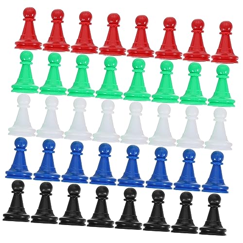 MILISTEN 96 Stück Teiliges Bunte Kunststoff Schachfiguren für Brettspiele Langlebige Materialien Fördert Intelligenz und für Familien Zufällige Farbe von Milisten
