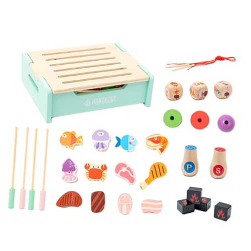 MILISTEN BBQ Spielset Pädagogisches Grillspielzeug für Mädchen und Jungen Realistisches Grill und Kochspiel Fördert Hand Auge Koordination und Rollenspiel von Milisten