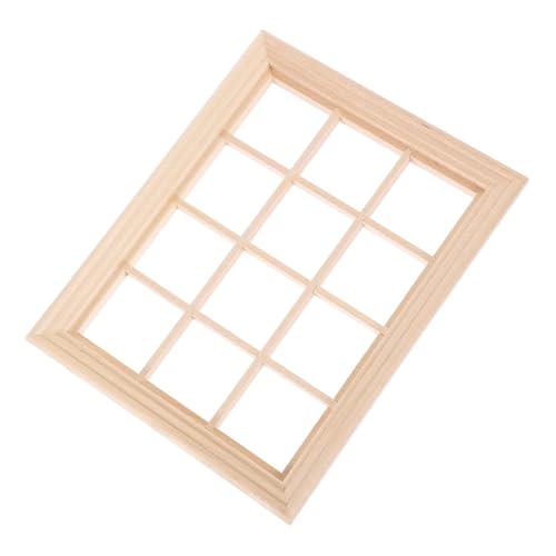 MILISTEN DIY Puppenhaus Fensterrahmen Modell Naturbelassenes Puppenhaus Zubehör Mini Fensterrahmen für Kleine Häuser und Puppenstuben Dekoration von Milisten