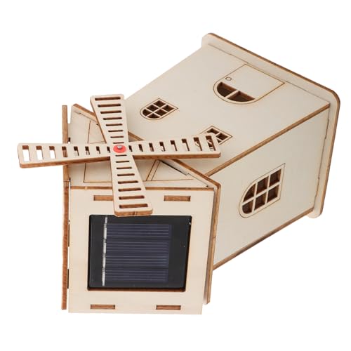 MILISTEN DIY Solarbetriebene Modell Aus Holz Unfertiges Windmühlenhaus Als Dekoration Und Lernspielzeug Für Experiment Für Junge Wissenschaftler von Milisten